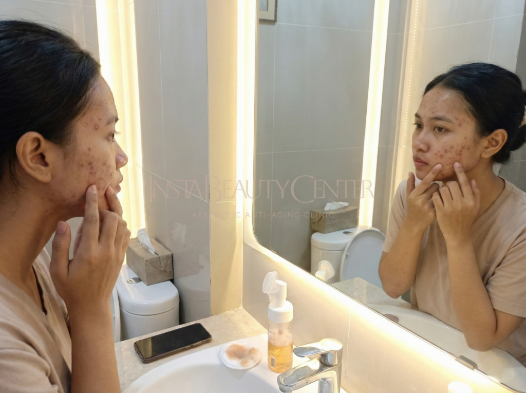 kulit breakout, insta beauty center, kulit berjerawat, acne